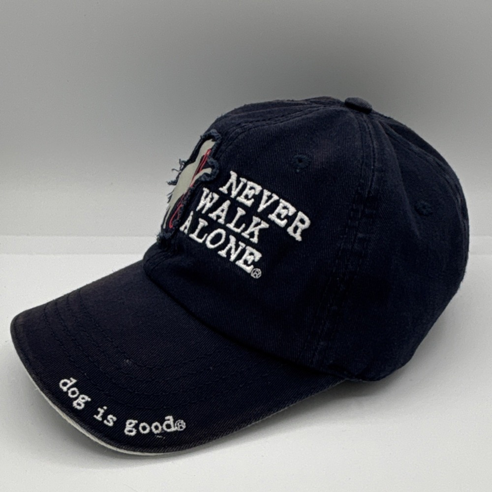 Dog Is Good Adjustable Baseball Cap Navy Blue Men Dog Never Walk Alone - Picture 2 of 7
